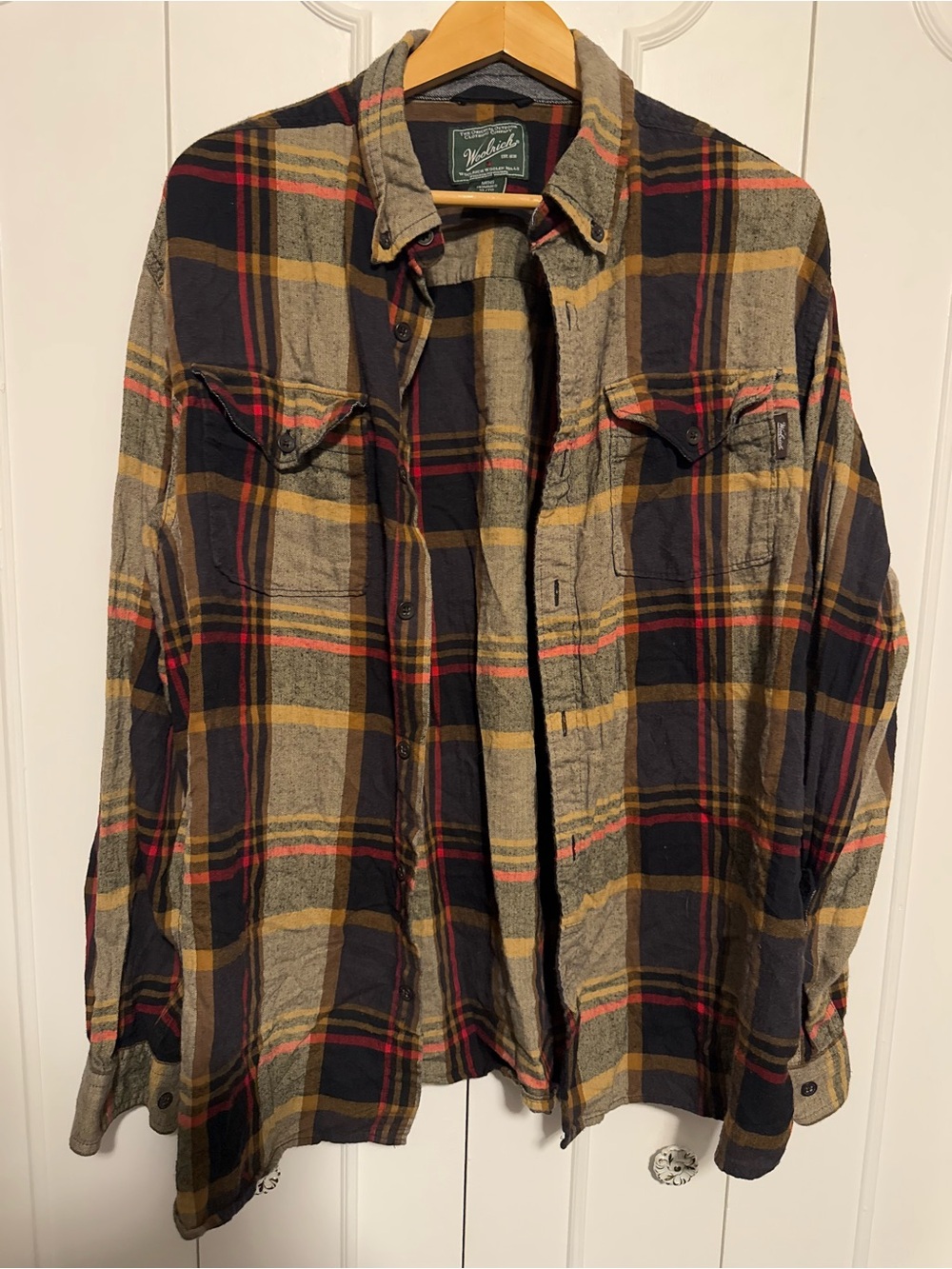 Woolrich Plaid Flannel Shirt - Mustard, Black, Red